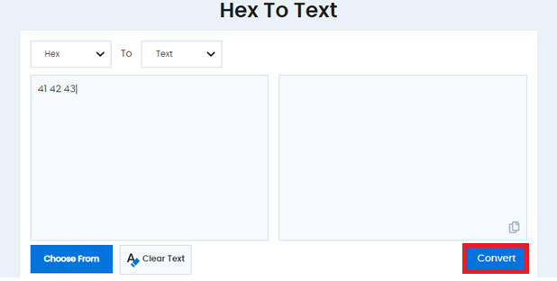 convert hexadecimal to text